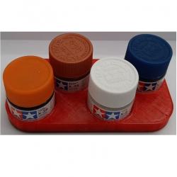 Supporto porta colori con fondo antiscivolo, per colori Tamiya - 4 posti